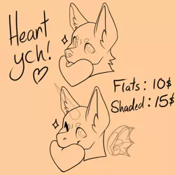 Size: 2000x2000 | Tagged: safe, artist:defiantfox, derpibooru import, pony, commission, furry, heart, image, kissy face, png, ych sketch, your character here