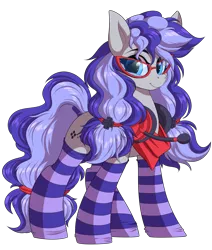 Size: 5267x6203 | Tagged: safe, alternate version, artist:ask-colorsound, derpibooru import, oc, oc:cinnabyte, unofficial characters only, earth pony, pony, adorkable, bandana, clothes, cute, dork, female, gaming headset, glasses, headphones, headset, image, mare, pigtails, png, simple background, smiling, socks, solo, striped socks, transparent background