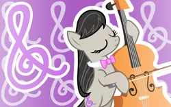 Size: 1600x1000 | Tagged: safe, artist:amgiwolf, derpibooru import, octavia melody, earth pony, pony, bipedal, bowtie, cello, eyelashes, eyes closed, female, image, mare, musical instrument, png, solo, treble clef