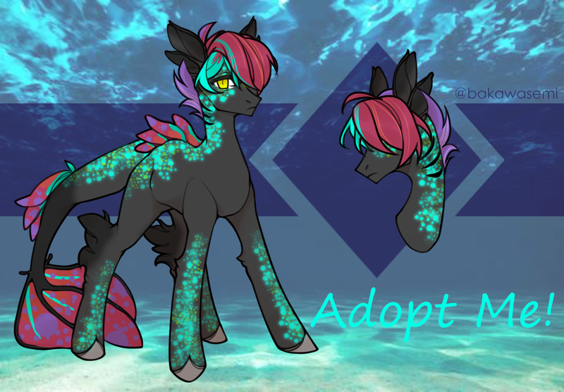 Size: 1297x902 | Tagged: safe, artist:inkynotebook, derpibooru import, oc, unofficial characters only, earth pony, pony, base used, bust, earth pony oc, fish tail, image, png