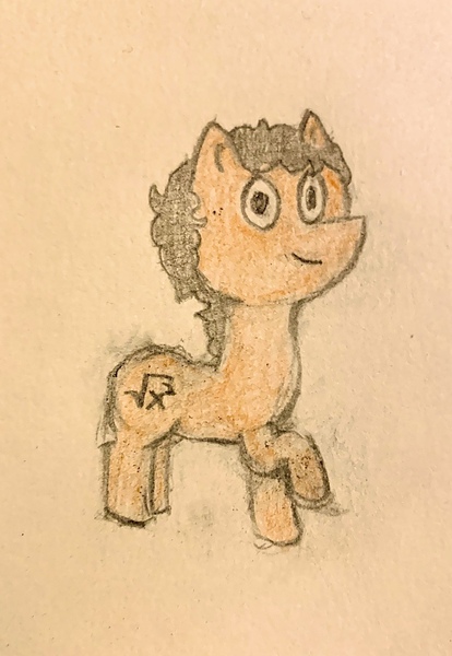 Size: 2229x3228 | Tagged: safe, artist:nbj, derpibooru import, oc, oc:redundant proof, earth pony, pony, derpibooru exclusive, disguise, disguised changeling, image, jpeg, looking at you, simple background, smiling, smiling at you, solo