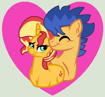 Size: 366x339 | Tagged: safe, artist:jadethepegasus, derpibooru import, flash sentry, sunset shimmer, female, flashimmer, heart, image, male, png, shipping, straight