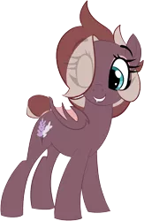 Size: 994x1525 | Tagged: artist needed, safe, derpibooru import, oc, oc:efflorescence, bat pony, pony, derpibooru community collaboration, 2021 community collab, female, image, makeup, mare, png, show accurate, simple background, solo, transparent background, wings