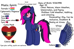 Size: 2400x1596 | Tagged: safe, artist:froyo15sugarblast, derpibooru import, oc, oc:mistic spirit, cyborg, original species, pegasus, pony, cutie mark, cybernetic eyes, cybernetic pony, cybernetic wings, eye clipping through hair, female, high res, image, mare, pansexual, pansexual pride flag, png, pride, pride flag, reference sheet, simple background, small pony, smol, solo, transparent background, wings