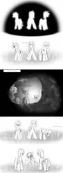 Size: 1880x5146 | Tagged: safe, artist:dsb71013, derpibooru import, oc, oc:amber spark, oc:light fantastic, oc:night cap, oc:rhapsody, oc:snowy skies, unofficial characters only, comic, image, jpeg, monochrome