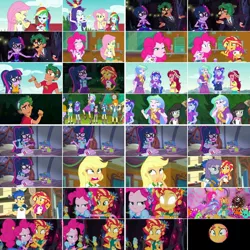 Size: 1080x1080 | Tagged: safe, artist:jericollage70, derpibooru import, edit, edited screencap, screencap, applejack, fluttershy, pinkie pie, rainbow dash, rarity, sci-twi, sunset shimmer, timber spruce, twilight sparkle, equestria girls, legend of everfree, legend of everfree - bloopers, clothes, converse, groucho marx psyche out, humane five, humane seven, humane six, image, jpeg, meta, shoes, twitter, twitter link