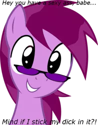 Size: 500x637 | Tagged: suggestive, artist:30clock, derpibooru import, edit, editor:soulless pinkamena, vector edit, oc, oc:soulless pinkamena, image, lol, meme, png, question, recolor, sexy, vector, vulgar