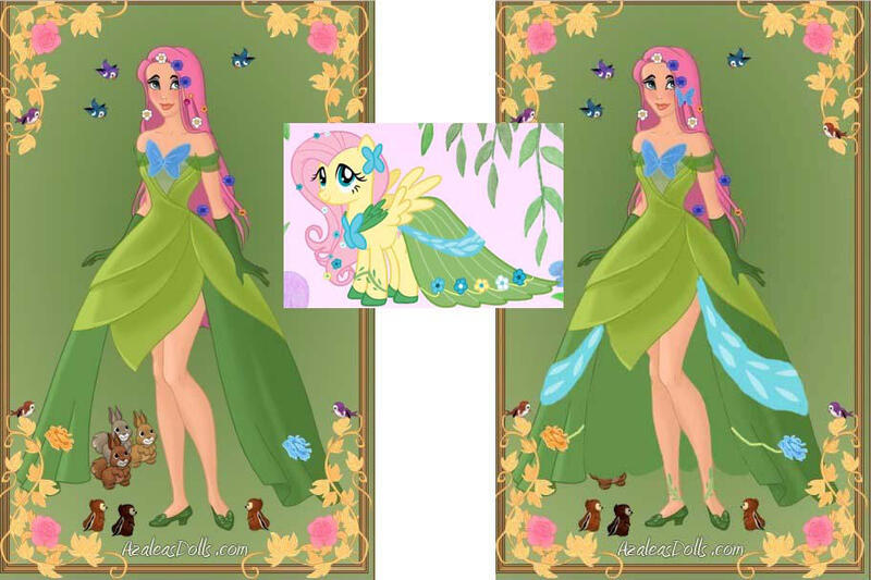 Size: 912x608 | Tagged: safe, artist:azaleasdolls, artist:craz4knux, derpibooru import, fluttershy, human, pegasus, pony, clothes, dress, female, gala dress, humanized, image, jpeg, mare, screencap reference