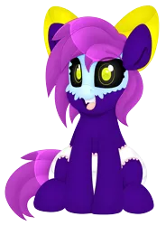 Size: 2938x4000 | Tagged: safe, artist:duckie, derpibooru import, oc, oc:aeris strider, earth pony, pony, vampire, vampony, absurd resolution, black sclera, bow, diaper, female, filly, hair bow, image, png, simple background, solo, transparent background, young