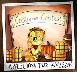 Size: 1280x1210 | Tagged: safe, artist:appleneedle, derpibooru import, oc, oc:apple needle, earth pony, pony, art, banana, barrel, boots, character, clothes, contest, costume, cowboy, cowgirl, digital, draw, drawing, fanart, female, filly, food, gun, hat, image, jpeg, paint, painting, patreon, patreon reward, photo, pumpkin, sheriff, shoes, weapon