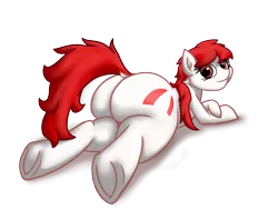 Size: 4036x3196 | Tagged: safe, artist:khaki-cap, derpibooru import, edit, oc, oc:dani, unofficial characters only, earth pony, pony, butt, commission, commissioner:danidevillainy, cutie mark, digital art, dock, dummy thicc, earth pony oc, female, gigant, image, large butt, looking at you, looking back, looking back at you, lying down, png, presenting, rear view, shadows, simple background, solo, tail, thicc ass, transparent background