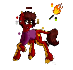 Size: 804x761 | Tagged: safe, artist:midnightfire1222, derpibooru import, oc, oc:midnight fire, earth pony, hybrid, kirin, clothes, ear piercing, earring, hybrid oc, image, jewelry, piercing, png, shirt, simple background, solo, transparent background