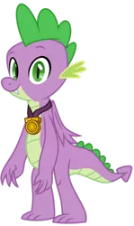 Size: 1024x1717 | Tagged: safe, artist:emeraldblast63, derpibooru import, spike, the last problem, anniversary, future, future spike, image, medal, older, older spike, png, simple background, solo, transparent background