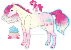 Size: 1920x1355 | Tagged: safe, artist:anx-the-emo-avenger, derpibooru import, pinkie pie, earth pony, pony, colored hooves, deviantart watermark, female, gradient mane, image, mare, marwari, obtrusive watermark, png, simple background, solo, transparent background, watermark