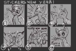 Size: 1500x1000 | Tagged: safe, artist:zobaloba, derpibooru import, pony, commission, happy new year, happy new year 2020, holiday, image, jpeg, new year, solo, sticker, sticker pack, your character here