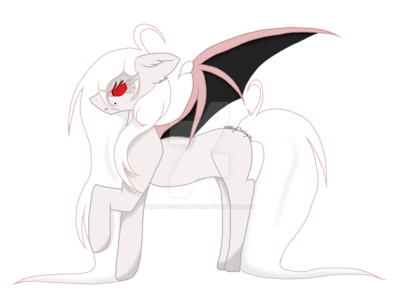 Size: 1280x960 | Tagged: safe, artist:nightfoxgangsters, derpibooru import, oc, oc:white fang, unofficial characters only, vampire, vampony, deviantart watermark, female, floppy ears, image, large mane, long hair, obtrusive watermark, png, red eyes, simple background, solo, transparent background, watermark