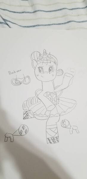 Size: 490x1008 | Tagged: safe, artist:speeder152, derpibooru import, rarity, unicorn, alternate hairstyle, arabesque, ballerina, ballet, ballet bun, ballet slippers, bipedal, bow, clothes, cutie mark, gem, gemstones, image, jewelry, jpeg, on one leg, one arm raised, pose, raririna, ribbon, sketch, tiara, tights, tutu, two cutie marks