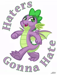 Size: 720x937 | Tagged: safe, artist:texasuberalles, derpibooru import, spike, dragon, haters gonna hate, image, jpeg, male, meme, simple background, solo, white background, winged spike