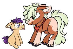 Size: 2975x2016 | Tagged: safe, artist:greyestgray, derpibooru import, oc, oc:fuji forest, oc:honey gold, unofficial characters only, pony, baby, baby pony, colt, image, magical lesbian spawn, male, offspring, parent:applejack, parent:rarity, parents:rarijack, png, siblings, simple background, transparent background