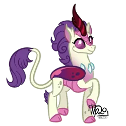 Size: 512x512 | Tagged: safe, artist:tassji-s, derpibooru import, oc, oc:berry blaze, unofficial characters only, changeling, hybrid, kirin, original species, image, kiriling, pink changeling, png, simple background, solo, transparent background