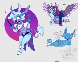 Size: 640x512 | Tagged: safe, artist:doodlebetch, derpibooru import, trixie, twilight sparkle, anthro, blushing, female, image, lesbian, magician outfit, png, shipping, spread wings, twixie, wide eyes, wingboner, wings