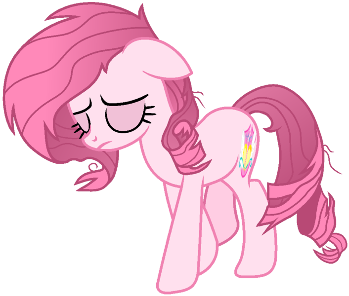 Size: 1035x880 | Tagged: safe, alternate version, artist:muhammad yunus, derpibooru import, oc, oc:annisa trihapsari, unofficial characters only, earth pony, pony, alternate hairstyle, base used, earth pony oc, eyes closed, female, image, mare, messy mane, not rarity, pink body, pink hair, png, sad, simple background, solo, sorrow, sorry, transparent background, vector