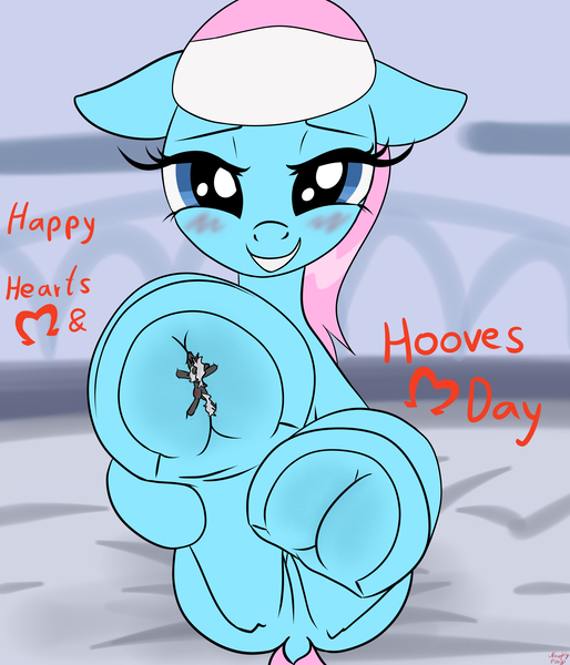 Size: 3600x4200 | Tagged: suggestive, artist:littlenaughtypony, derpibooru import, lotus blossom, earth pony, pony, unicorn, blushing, butt, commission, duo, female, fetish, floppy ears, frog (hoof), hearts and hooves day, hoof fetish, hoofbutt, image, jpeg, looking at you, male, micro, smiling, tiny, tiny ponies, underhoof, your character here