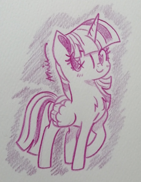 Size: 2381x3066 | Tagged: safe, artist:c.a.m.e.l.l.i.a, derpibooru import, twilight sparkle, alicorn, fame and misfortune, adorable face, cute, image, jpeg, looking back, simple background, solo, traditional art, twilight sparkle (alicorn), white background