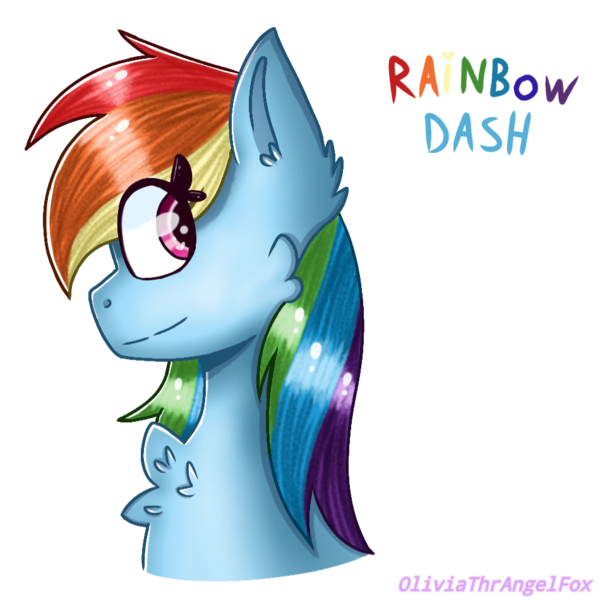 Size: 950x950 | Tagged: safe, artist:oliviatheangelfox, derpibooru import, rainbow dash, pegasus, pony, bust, chest fluff, eye clipping through hair, female, image, mare, png, simple background, solo, transparent background