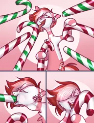 Size: 1920x2500 | Tagged: suggestive, artist:german_frey, derpibooru import, oc, oc:peppermint sweet (ice1517), unofficial characters only, earth pony, pony, bedroom eyes, bipedal, blowjob, blushing, candy, candy cane, comic, commission, crying, deepthroat, drool, eating, female, food, hoof hold, image, licking, mare, markings, multicolored hair, nudity, oral, penis, png, raised hoof, sex, solo, solo female, suggestive eating, tears of joy, tears of pleasure, throat bulge, tongue out, ych result