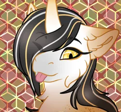 Size: 390x362 | Tagged: safe, artist:nobleclay, derpibooru import, oc, oc:stockings, pony, unicorn, female, image, mare, one eye closed, png, solo, tongue out, wink