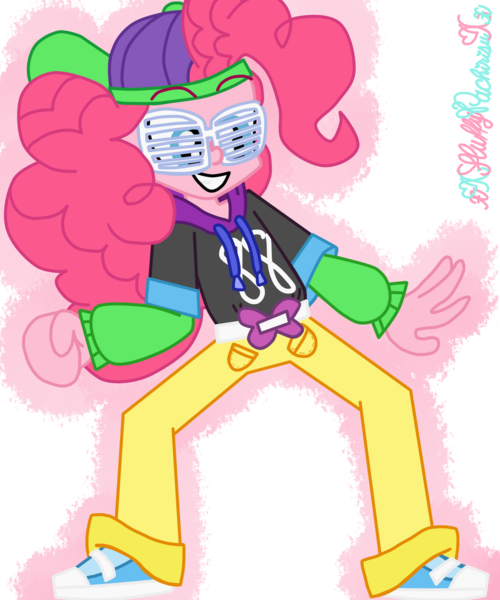 Size: 1024x1229 | Tagged: safe, artist:xxfluffypachirisuxx, derpibooru import, pinkie pie, dance magic, equestria girls, spoiler:eqg specials, '90s, image, mc pinkie, png, simple background, solo, transparent background