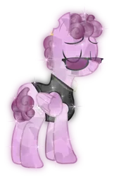 Size: 5000x7702 | Tagged: safe, artist:lincolnbrewsterfan, derpibooru import, oc, oc:soulless pinkamena, unofficial characters only, crystal pony, pegasus, pony, base used, chain necklace, clothes, crystallized, crystallized pony, derpibooru exclusive, ear piercing, earring, eyes closed, folded wings, image, jewelry, male, necklace, pegasus oc, piercing, png, simple background, smiling, solo, sunglasses, torn ear, transparent background, vector, vest, wings