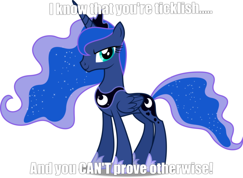 Size: 1045x765 | Tagged: safe, artist:dashiesparkle, derpibooru import, edit, princess luna, alicorn, pony, caption, image, image macro, imminent tickles, implied tickling, looking at you, meme, png, simple background, smiling, smirk, solo, text, this will end in tickles, tickling, transparent background