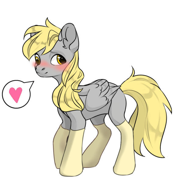 Size: 1024x1024 | Tagged: safe, artist:band sickle, derpibooru import, derpy hooves, pegasus, pony, blushing, clothes, female, heart, image, looking away, mare, pet play, pictogram, png, simple background, sockies, socks, solo, speech bubble, transparent background