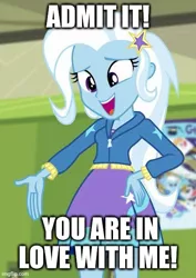 Size: 425x600 | Tagged: safe, derpibooru import, edit, edited screencap, screencap, trixie, equestria girls, equestria girls series, forgotten friendship, caption, image, image macro, imgflip, jpeg, shitposting, text