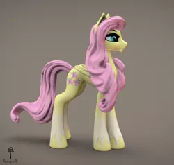 Size: 1280x1217 | Tagged: safe, artist:teonanakatle, derpibooru import, fluttershy, pegasus, pony, 3d, female, image, jpeg, mare, solo