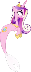 Size: 1172x2701 | Tagged: safe, artist:kaylathehedgehog, derpibooru import, princess cadance, mermaid, merpony, ariel, cropped, female, image, parody, png, simple background, solo, species swap, the little mermaid, transparent background, vector