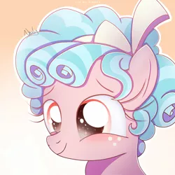 Size: 1024x1024 | Tagged: safe, artist:nnaly, derpibooru import, cozy glow, pegasus, pony, cozybetes, cute, female, filly, foal, gradient background, head only, image, jpeg, solo, sparkly eyes