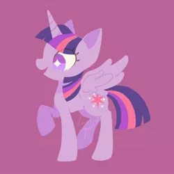 Size: 2048x2048 | Tagged: safe, alternate version, artist:cilveon, artist:daisycorpse, derpibooru import, twilight sparkle, twilight sparkle (alicorn), alicorn, pony, cute, female, high res, image, jpeg, mare, open mouth, profile, purple background, simple background, solo, twiabetes, watermark