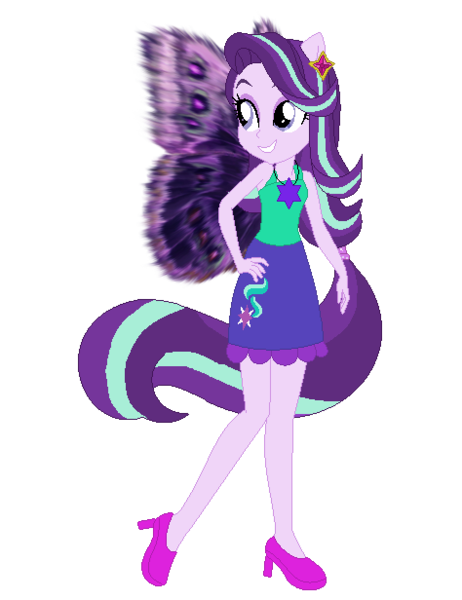 Size: 474x616 | Tagged: safe, artist:nsmah, artist:user15432, derpibooru import, starlight glimmer, fairy, human, equestria girls, base used, clothes, cutie mark, cutie mark on clothes, dress, element of justice, fairy wings, fairyized, green dress, hand on hip, high heels, image, jewelry, necklace, png, ponied up, purple wings, shoes, simple background, transparent background, wings