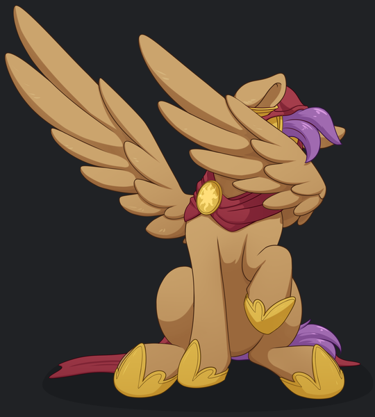 Size: 2176x2420 | Tagged: safe, artist:ailoy4, derpibooru import, oc, oc:bulwark, unofficial characters only, pony, cape, clothes, covering face with wings, dab, derpibooru exclusive, image, male, png, simple background, sitting, stallion, wing dab, wings