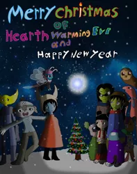 Size: 2545x3224 | Tagged: safe, derpibooru import, seabreeze, breezie, snake, ace copular, alan (smiling friends), among us, animal crossing, awful hospital, bbq girll, christmas, christmas tree, crossover, decres, gangreen gang, hearth's warming eve, holiday, hooty the owl, hylics, image, jpeg, nezha, smiling friends, somsnosa, stitches (animal crossing), the owl house, the powerpuff girls, tree, tyro (hylics), wayne (hylics)