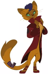 Size: 384x588 | Tagged: safe, artist:hubfanlover678, derpibooru import, capper dapperpaws, abyssinian, anthro, my little pony: the movie, ballet slippers, clothes, coat, image, male, png, simple background, solo, white background