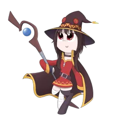 Size: 3200x3200 | Tagged: safe, artist:kaukanghong, derpibooru import, ponified, earth pony, pony, anime, clothes, crossover, image, konosuba, magic wand, megumin, png, simple background, solo, transparent background