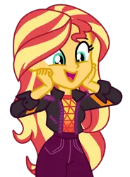 Size: 882x1196 | Tagged: safe, artist:gmaplay, derpibooru import, sunset shimmer, equestria girls, equestria girls series, how to backstage, spoiler:eqg series (season 2), cute, female, image, png, shimmerbetes, simple background, solo, sunset shimmer day, transparent background