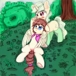 Size: 1000x1000 | Tagged: safe, derpibooru import, oc, oc:anna karenna, oc:maria karenna, pegasus, pony, unicorn, clothes, cute, female, image, oc x oc, png, shipping, sister, socks