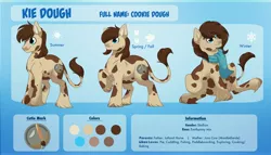 Size: 7000x4000 | Tagged: safe, artist:taylor made, derpibooru import, oc, oc:kie dough, cow, cow pony, earth pony, hybrid, pony, chubby, clothes, cow tail, image, jpeg, male, reference sheet, scarf, stallion, unshorn fetlocks, weight gain