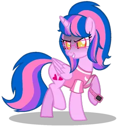 Size: 767x824 | Tagged: safe, artist:muhammad yunus, derpibooru import, oc, oc:hsu amity, alicorn, pony, base used, clothes, evil eye, evil eyes, evil grin, female, glasses, grin, gritted teeth, heart, image, lost, mare, png, scary, scary face, shadow, simple background, smiling, solo, transparent background, watch