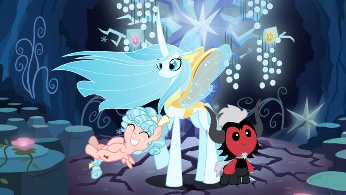 Size: 689x389 | Tagged: safe, artist:sinister scareena, derpibooru import, cozy glow, lord tirek, queen chrysalis, centaur, a better ending for chrysalis, a better ending for cozy, a better ending for tirek, cozybetes, cute, image, jpeg, reformed, tirebetes